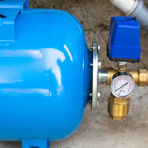 closeup of a booster pump