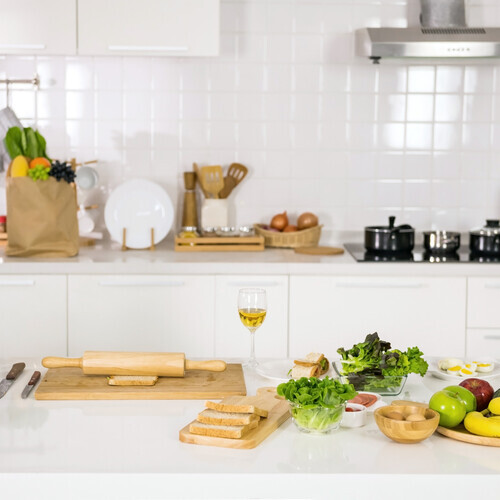 a bright white kitchen