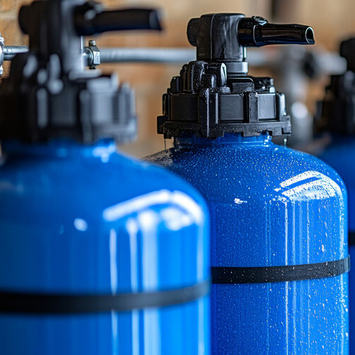 Rows of Blue ozone Water Filters 